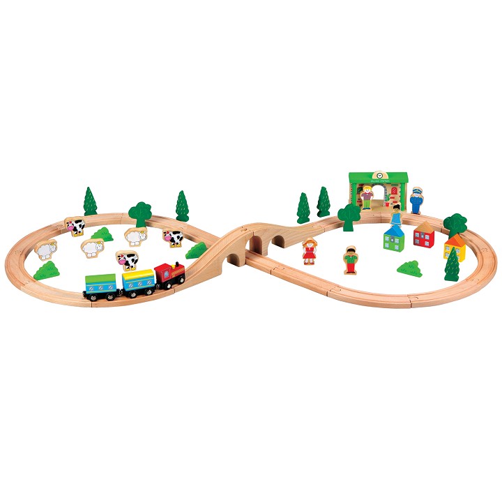 Lelin Toys - Circuit de Trains - 50 pièces